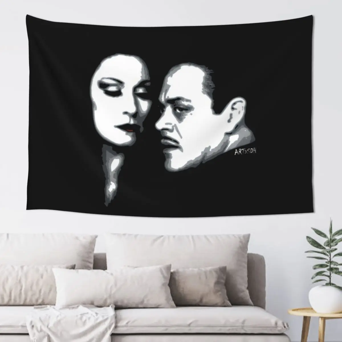 

Gomez and Morticia Tapestry Decoration For Home Decor Home Room Aesthetic Tapestry