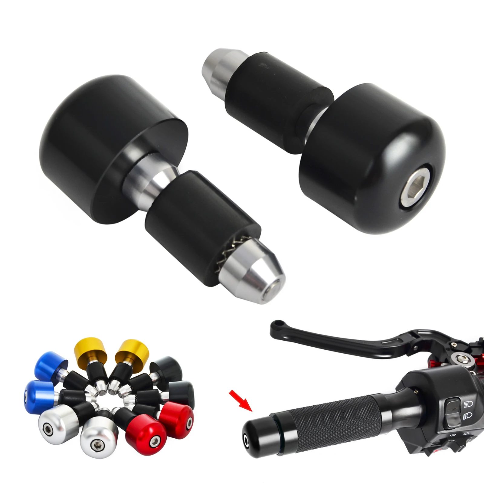 

NICECNC Handlebar Grip End Handle Bar End Weight Cap For Suzuki GSXR 600 750 1000 1100 1300 RM 125 250 RMZ250 RMZ450 GSXS Bandit
