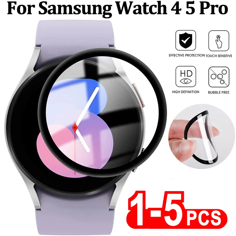1/3/5PCS Full Screen Protector For Samsung Galaxy Watch Active 2 40mm 44mm Protective film For Galaxy Watch 4 5 Pro 45mm Film