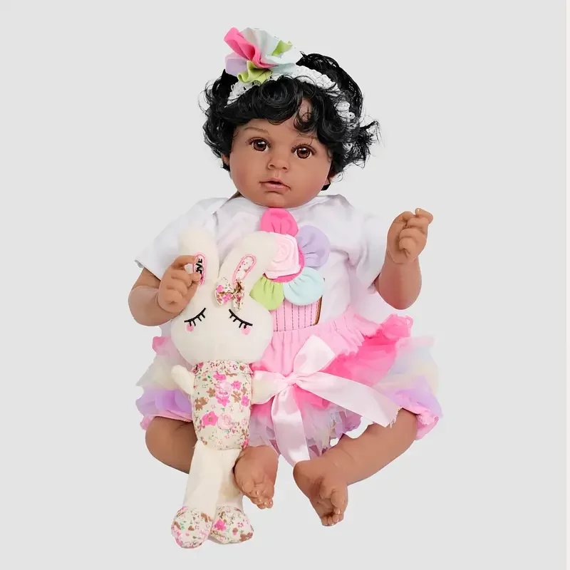 

Realistic Reborn Baby Dolls Black Boy, 20 Inch African American Newborn Boy Doll, Lifelike Weighted Soft Body, Christmas Birthday Gift for Kids Age 3 +