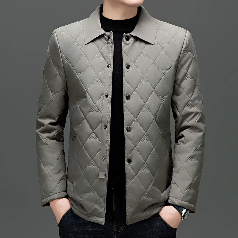 Minglu Spring Autumn Parkas High Quality Long Sleeve Solid Color Thin Single Breasted Casual Male Coats Fashion Man Overcoat