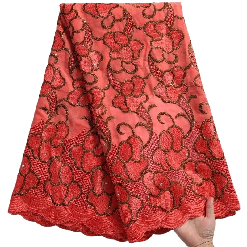 5 ياردة بالجملة نسيج القطن الدانتيل الأفريقي التطريز النيجيري السويسري الفوال أقمشة الدانتيل الخياطة للنساء فستان حفلات الزفاف