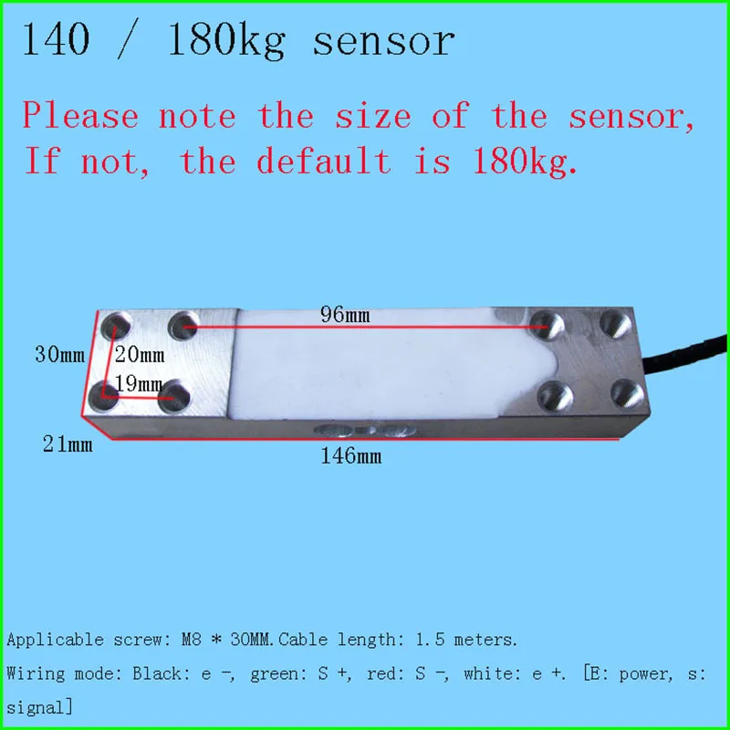 Imagem -02 - Sensor de Pressão Eletrônico Load Cell Pesando Sensor Balança Eletrônica 100kg 140kg 180kg 150kg 200kg 350kg
