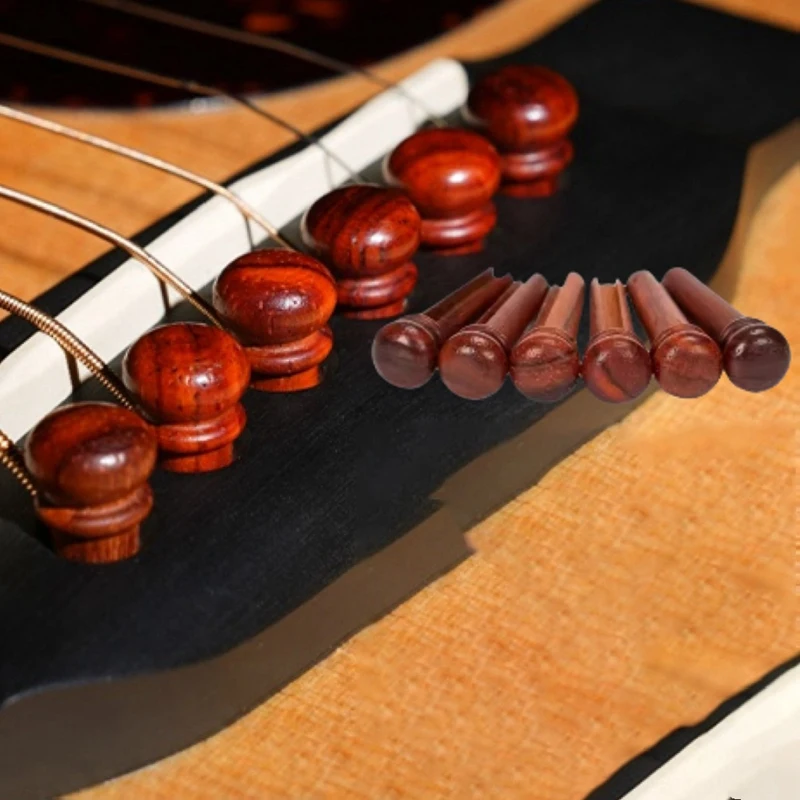 6pcs Cocobolo Guitar Bridge Pins for Enhanced String Instrument Performance Replacement Parts