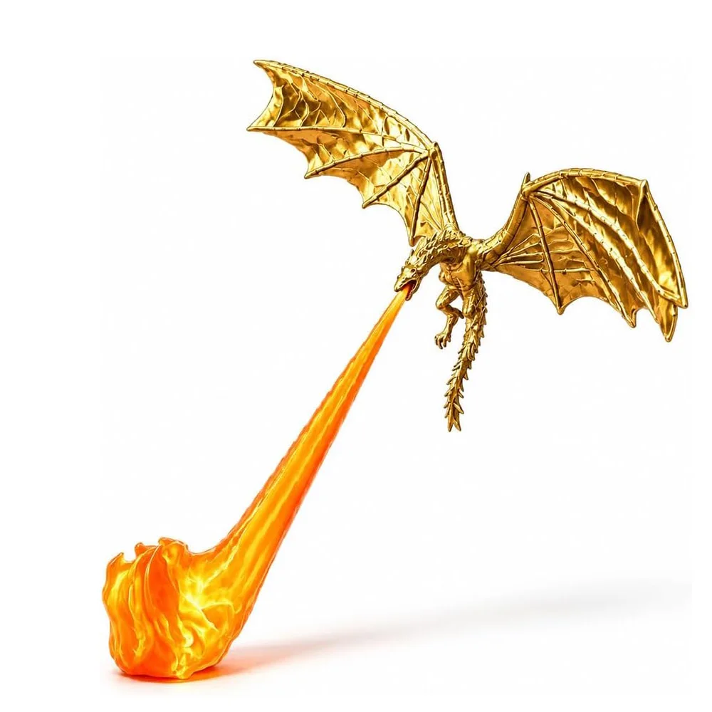 USB 3D Printed Fire Breathing Dragon, Book Nook Light & Bookshelf Decor Ornamen 3D Printed Flying Dragon for Halloween Display