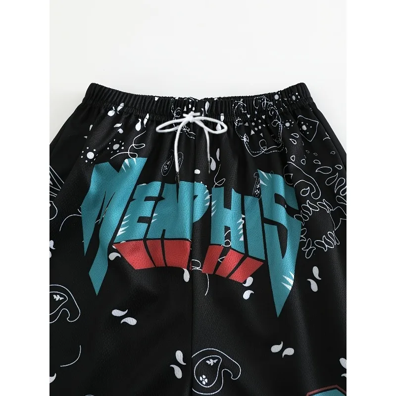 26 year new 3D personalized printed mesh breathable adult and children's outdoor leisure beach pants