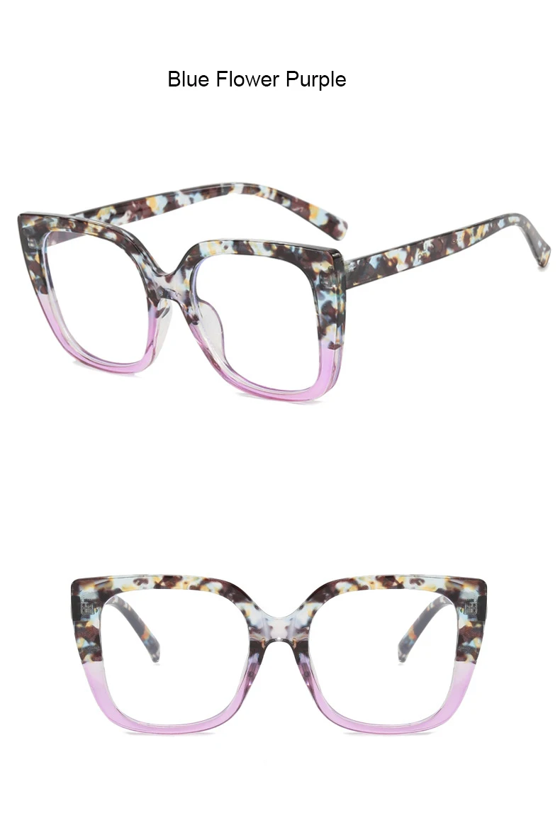 Mode Luxusmarke großen Rahmen Regenbogen übergroße quadratische Lesebrille Rahmen Frauen Brillen Presbyopie Brillen – Detail 15