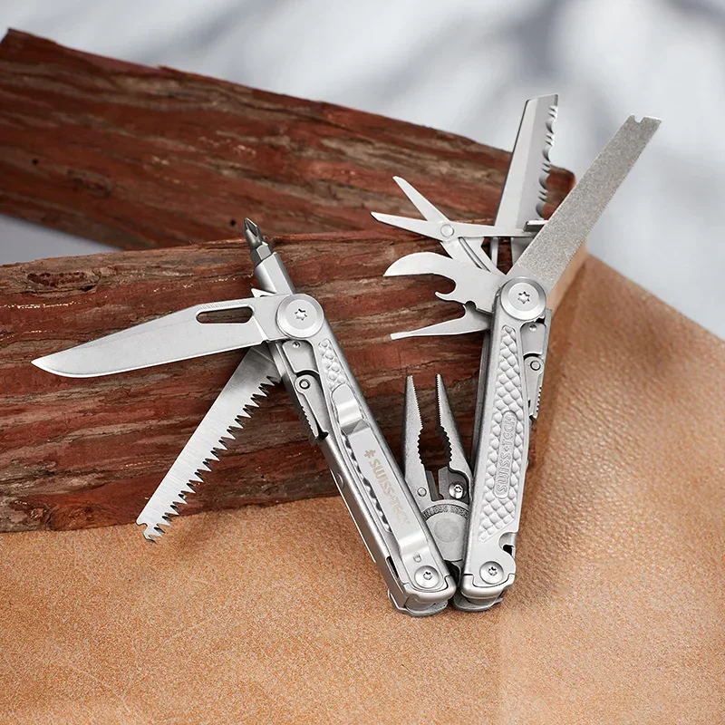 SWISS TECH 18 in 1 multiutensile più recente pinze pieghevoli strumento combinato multifunzionale coltello da tasca forbici EDC attrezzatura da