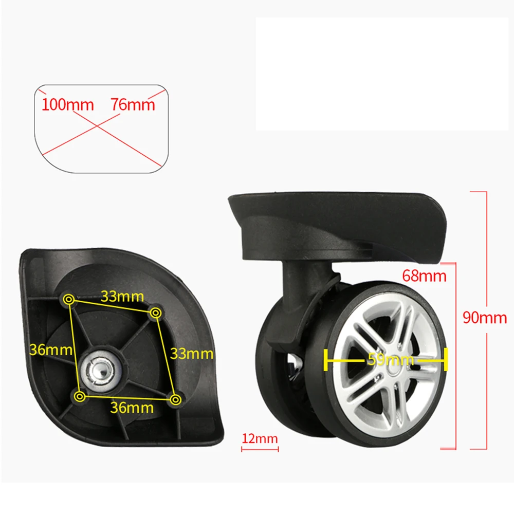 

Luggage Replacement Wheels, Repair Set Password Wheel Trolley Repair Parts for 360 Spinner Luggage for Wheels Luggage Casters