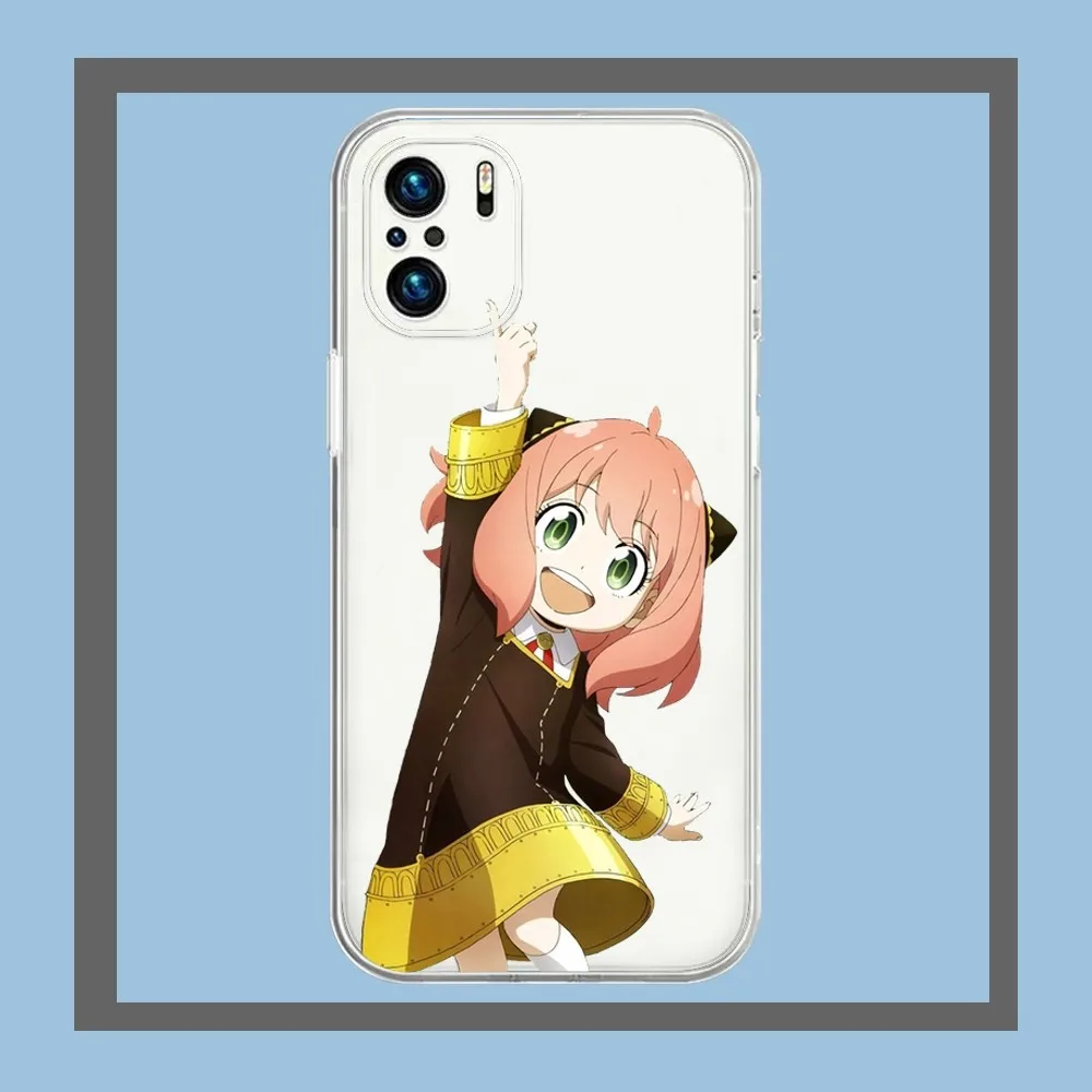 Anime Spy X Family Anya Phone Case For Xiaomi 11 Redmi Note 11 5G 8T 9A 9 10T Note8Pro Note9 12SUltra Transparent Case