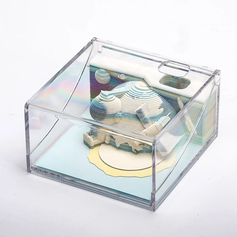 Hangzhou Paper Carving Model Space Laboratory Desktop Decoration 3D Stereo Paper Carving Tear Off Sticky Note Cultural Creative
