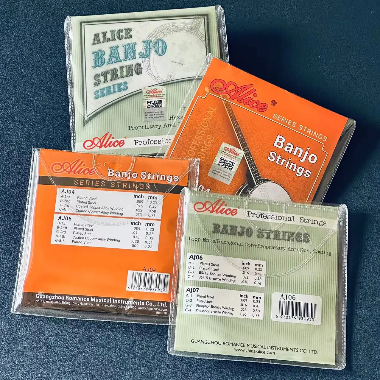 Banjo Strings AJ04/05/06/07 4/5-String Set Plated Steel Coated Copper Alloy 85/15 Bronze Phosphor Bronze Winding Parts for Banjo