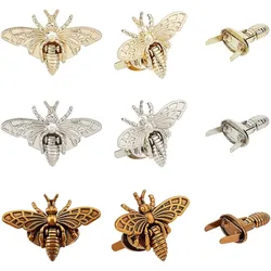 6 Sets 3 Colors Bee Twist Lock Light Gold Tuck Lock Bag Clasp Accessories for Leather Bag DIY Antique Bronze/Platinum/Light Gold