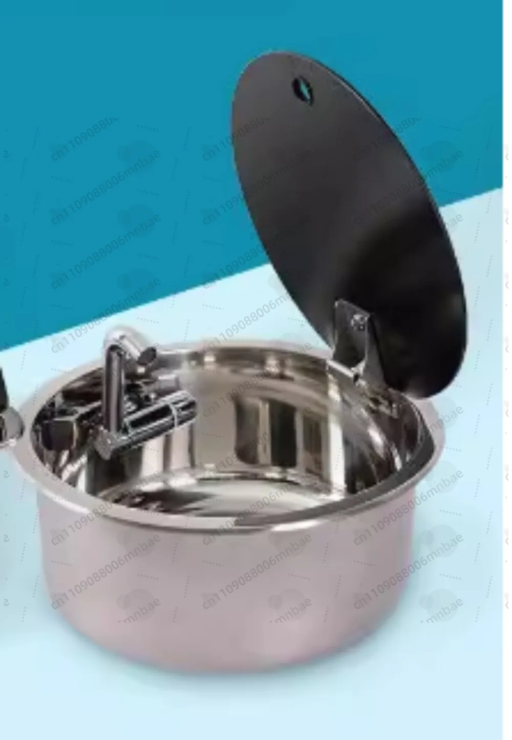 Sink Small Narrow Stainless Steel Sink with Tempered Glass Cover Car Vessel Sink 304 Stainless Steel Vegetable Washing Basin