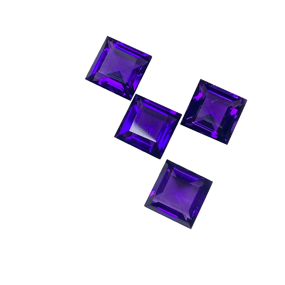 

Meisidian AAA Quality Square 10x10mm 4.2 Carat Original South Africa Natural Amethyst Gemstone