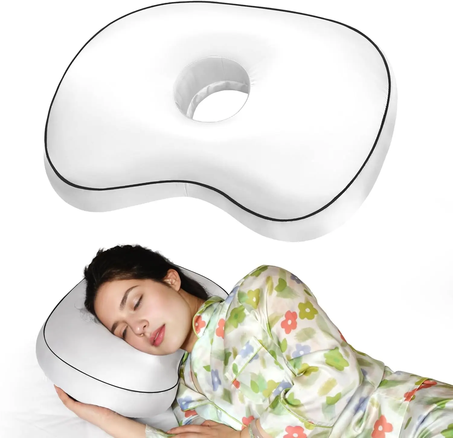 Ear Piercing Pillow, Side Sleeper Pillow with 3.5