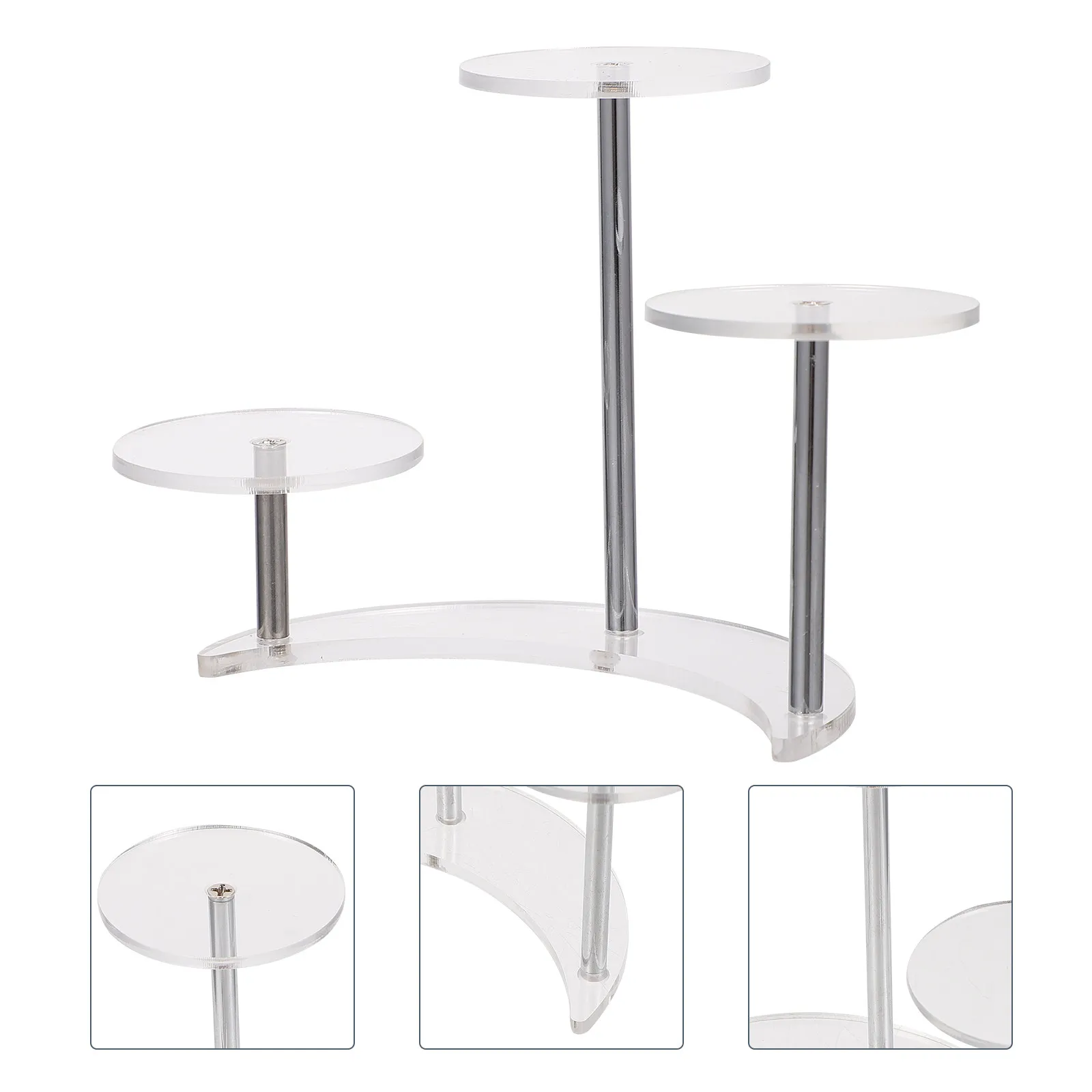 2Pcs Acrylic Display Rack Moon Shape Stand Transparent Holder for Jewelry Bracelet Showing Bedroom Home Display Supply