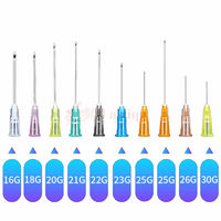 25pcs Tip Needle Transparent Syringe Clear Disposable Sterile Body Piercing Needles for Navel Ear Nose Tattoo 16G18G 20G 21G 22G