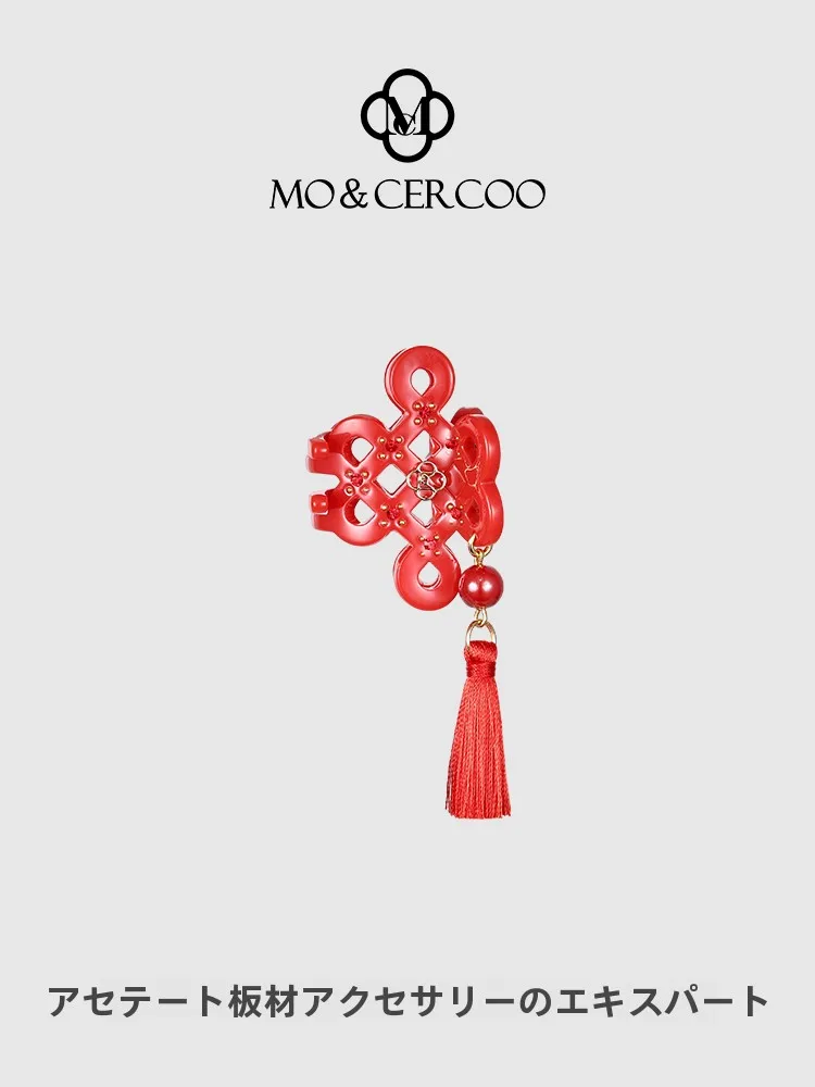 red-tassel-hair-clip-new-chinese-sle-hair-accories-hanfu-headwear-mocercoo-original-design-polied-handmade-enaved