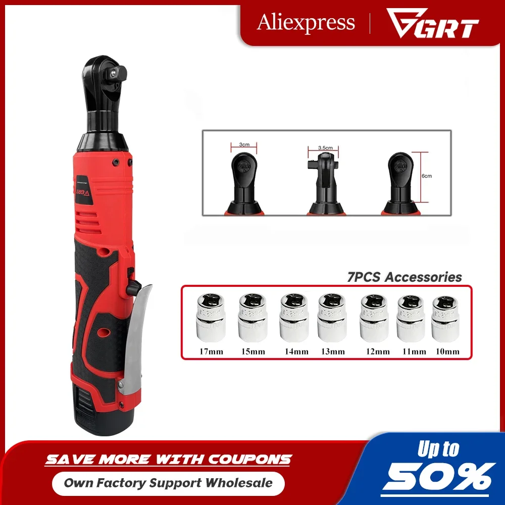 57Nm 3/8 Inch Ratchet Wrench Set Angle Drill Impact Driver 16.8V Rechargeable Electric Wrench Nut Removal Car Electric Repair To