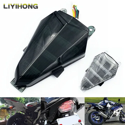 Imagen 2 del producto Luz de motocicleta para Yamaha YZF R6 YZF-R6 06-07 luz trasera LED modificada luz de freno de motocicleta con accesorios de señal de giro LED