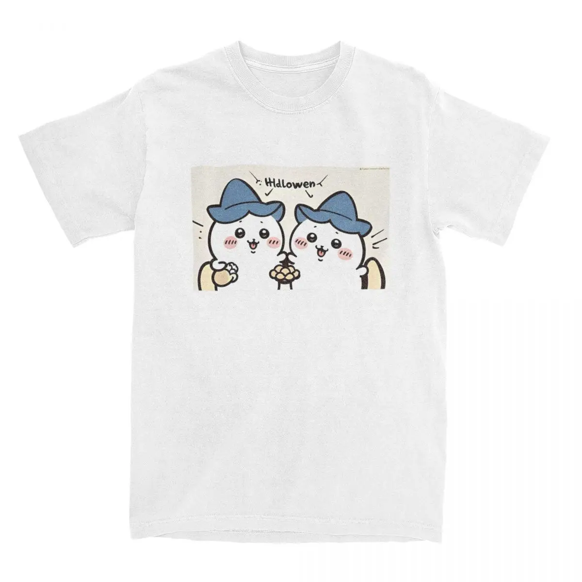 

Chiikawa Halloween T-Shirt Men Y2K Fun Pure Cotton T-Shirts Summer O-Neck Fashion Tees Printed Tops