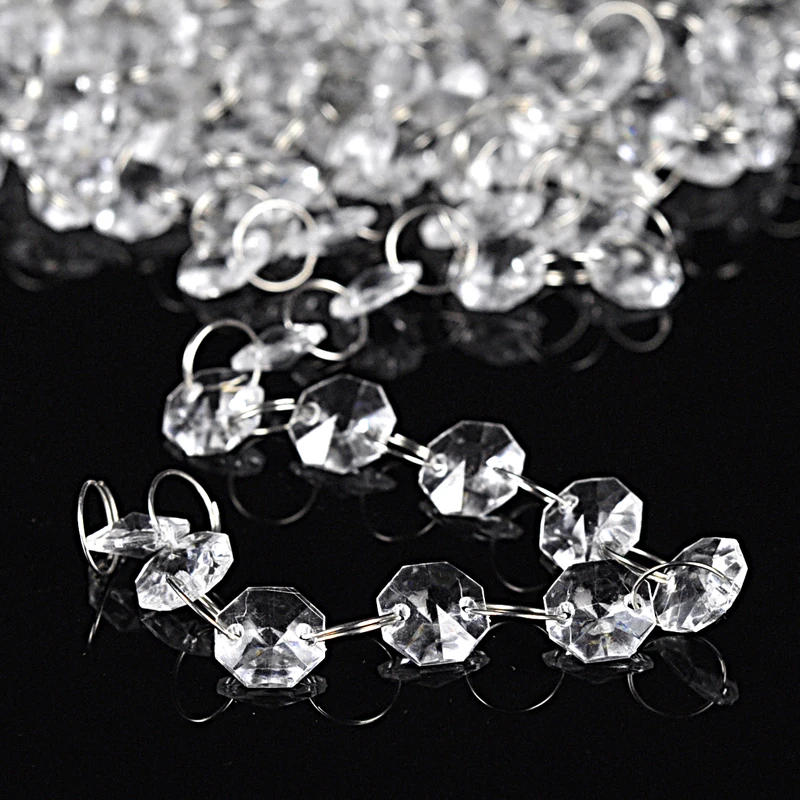 1m Transparent Acrylic Crystal Bead String Home Decorat Curtain Lighting Pendant Holiday Celebration Supplies Wedding Decoration