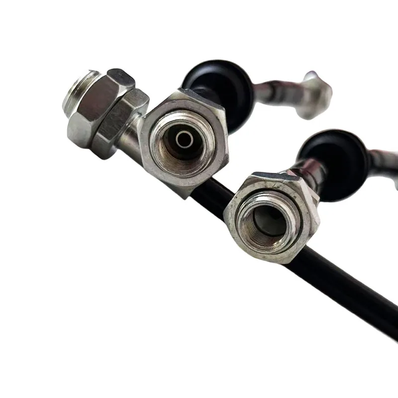Automotive Aeronautical Hydraulic Front Rear Brake Hose AN3 PTFE Car Stainless Steel Braided Brake Clutch Pipe Line N10X1 Female view 3