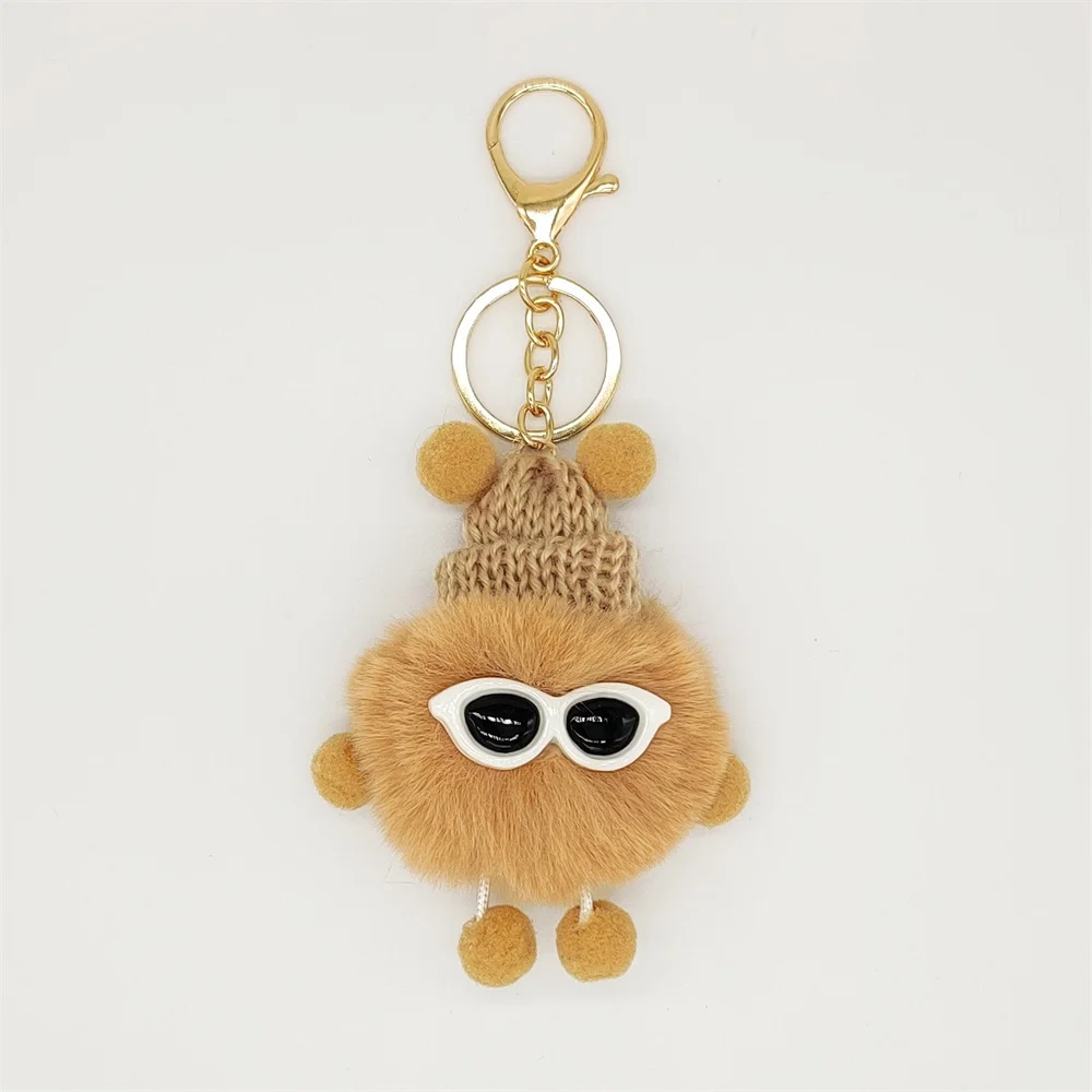 Kawaii Mini Plush Briquettes Keychain 12 Colors Cute Fluffy Fairy Doll Toy Keyring for Women Men Backpack Car Accessories Gifts