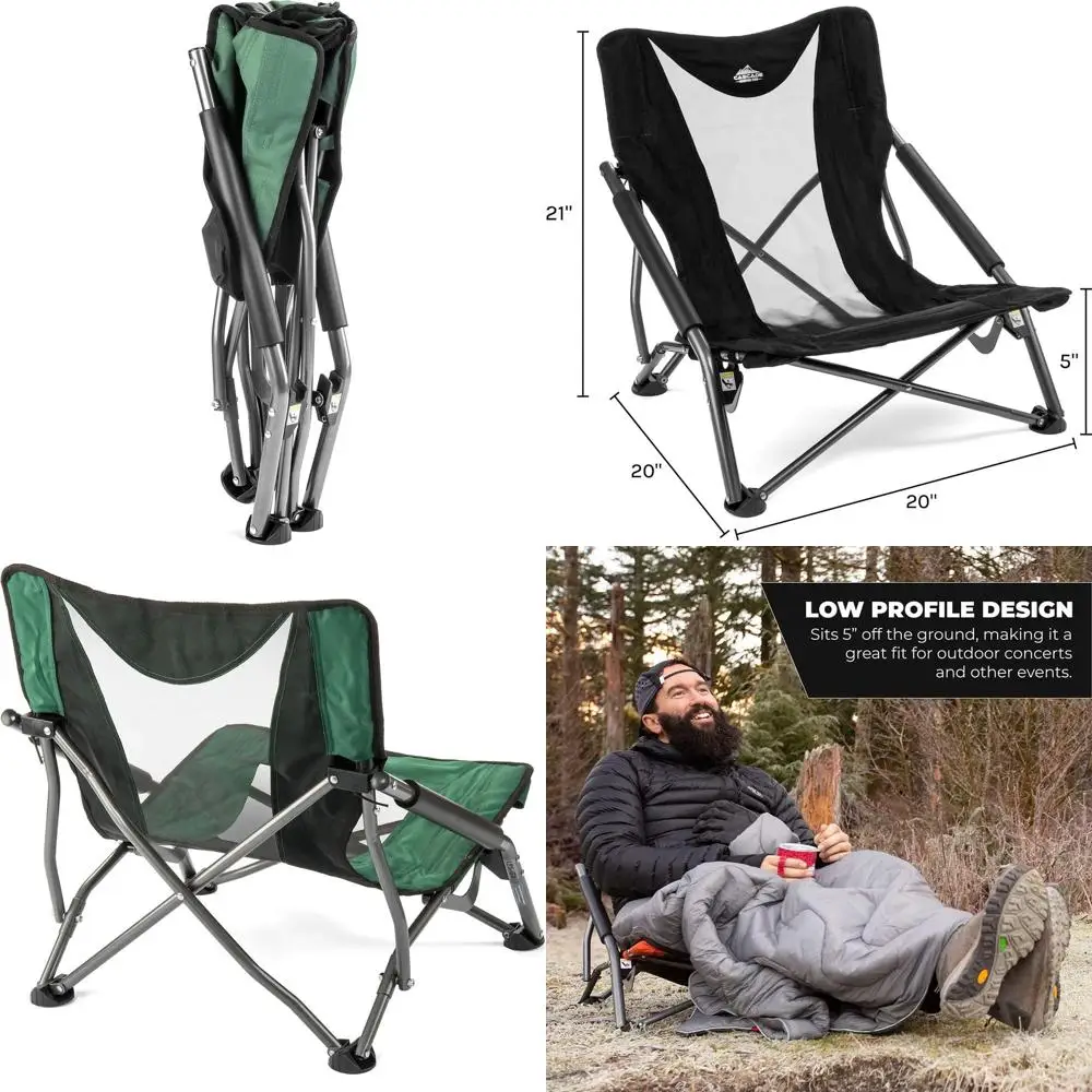 

Портативный складной стул для активного отдыха, пляжа, пикников, барбекю и спорта с сумкой для переноски