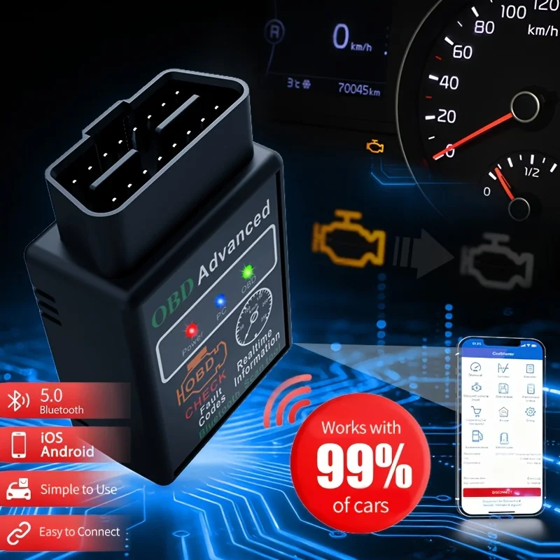 L17 OBD2 Scanner Adapter BT Wireless Diagnostic Code Reader OBD II Scan Tool for Reset Clear Check Car Engine Light