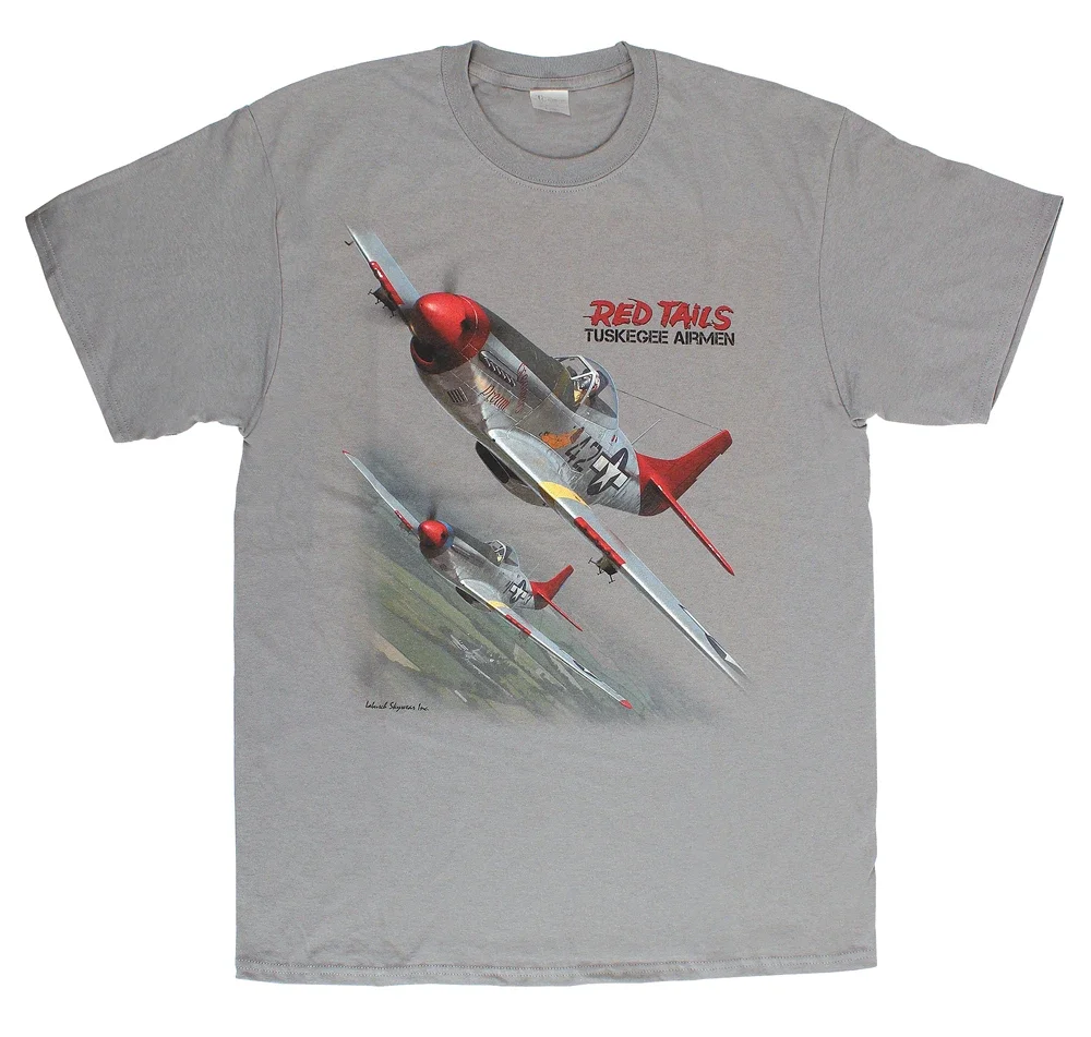 

Tuskegee Airmen "Red Tails" P-51 Mustang Fighter T-Shirt. Summer Cotton Short Sleeve O-Neck Mens T Shirt New