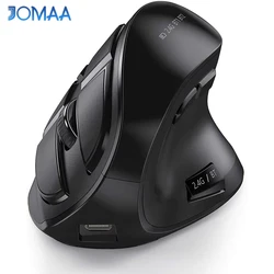 Dual Mode Silent Vertical Mouse Bluetooth/Wireless Optical Ergonomic Mouse Adjustable Sensitivity and Quiet Buttons