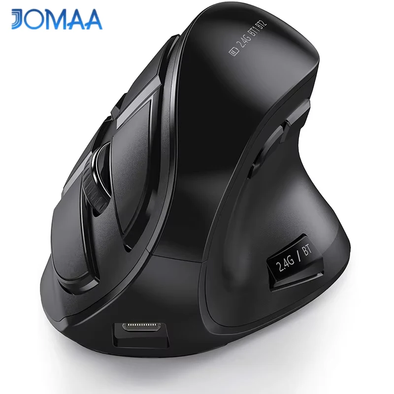 Dual Mode Silent Vertical Mouse Bluetooth/Wireless Optical Ergonomic Mouse Adjustable Sensitivity and Quiet Buttons