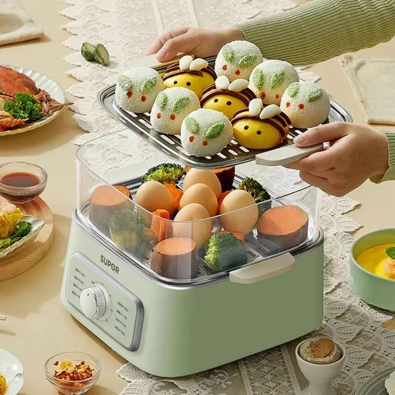 Electric Steamer Stainless Steel Integrated Breakfast Electric Steamer Small Three-Layer Multi-Functional Large Capacity Timing