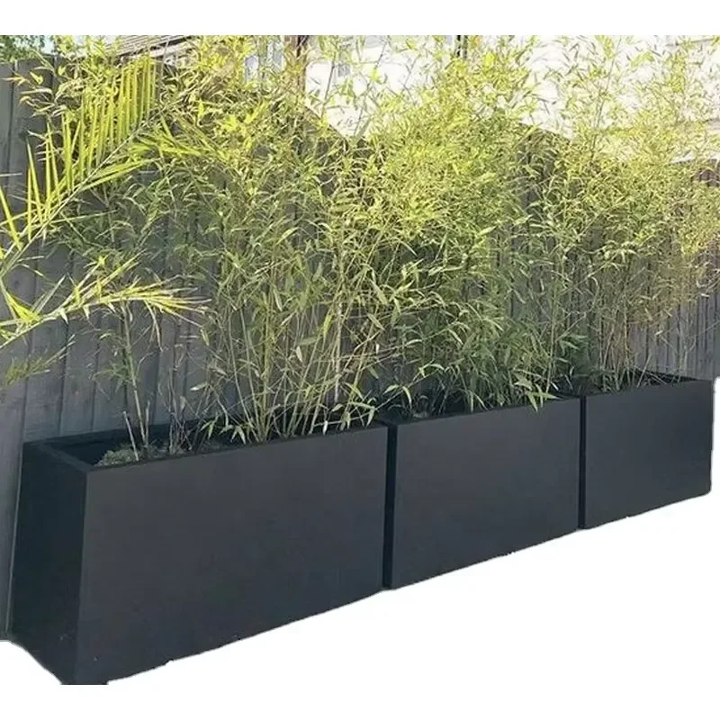 for Fiberglass Flower Pots Large Outdoor Balcony Rectangular Planters Shopping Mall Set Flower Boxes
