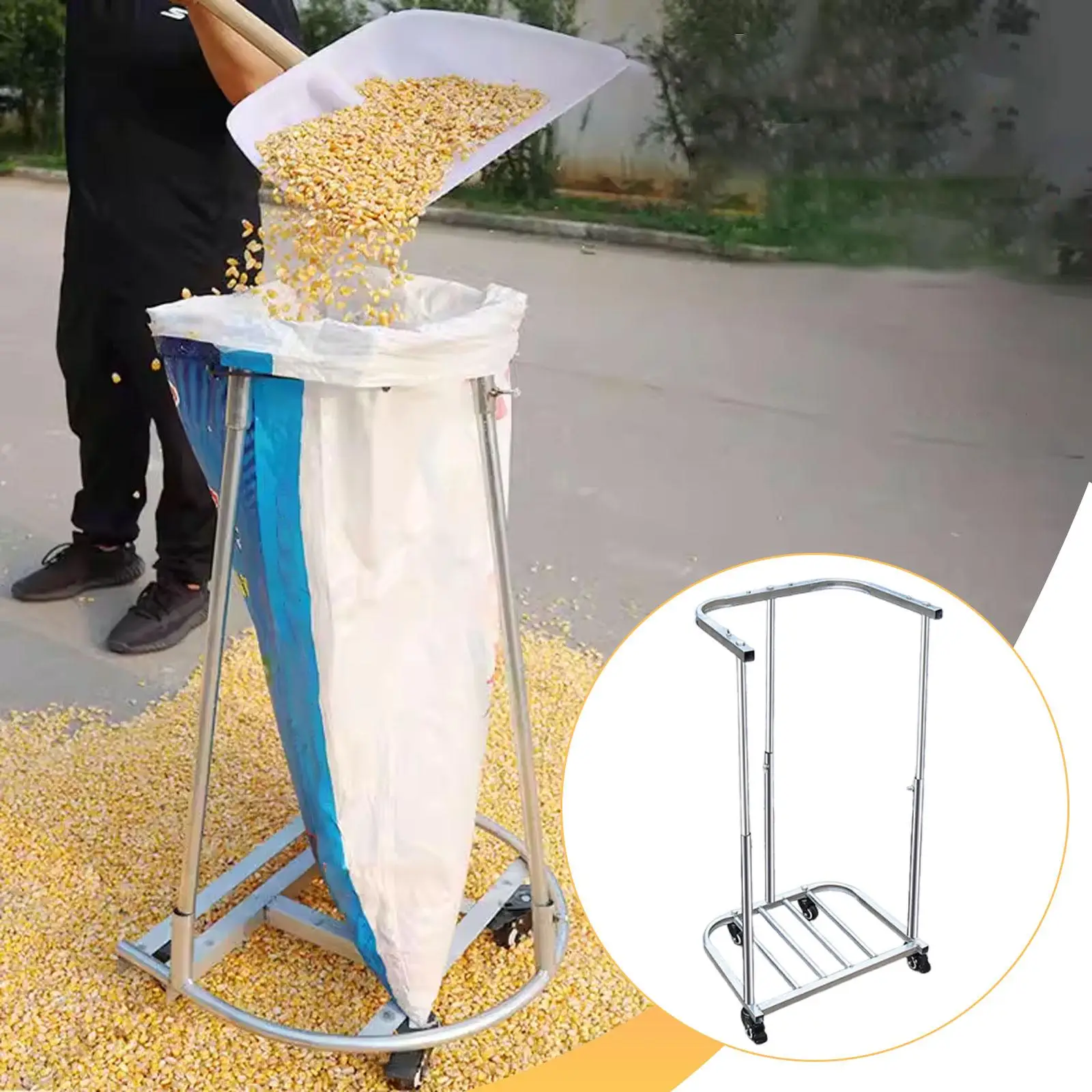 Trash Bag Holder Stand Heavy Duty Outdoor Garden Leaf Rack for Yard Waste Collection Garage Kitchen and Laundry