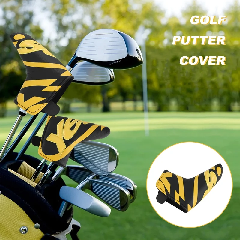 Golf Club Blade Putter Cover Headcover With PU Leather Closure,Yes Printed Patterned Golf Accessories