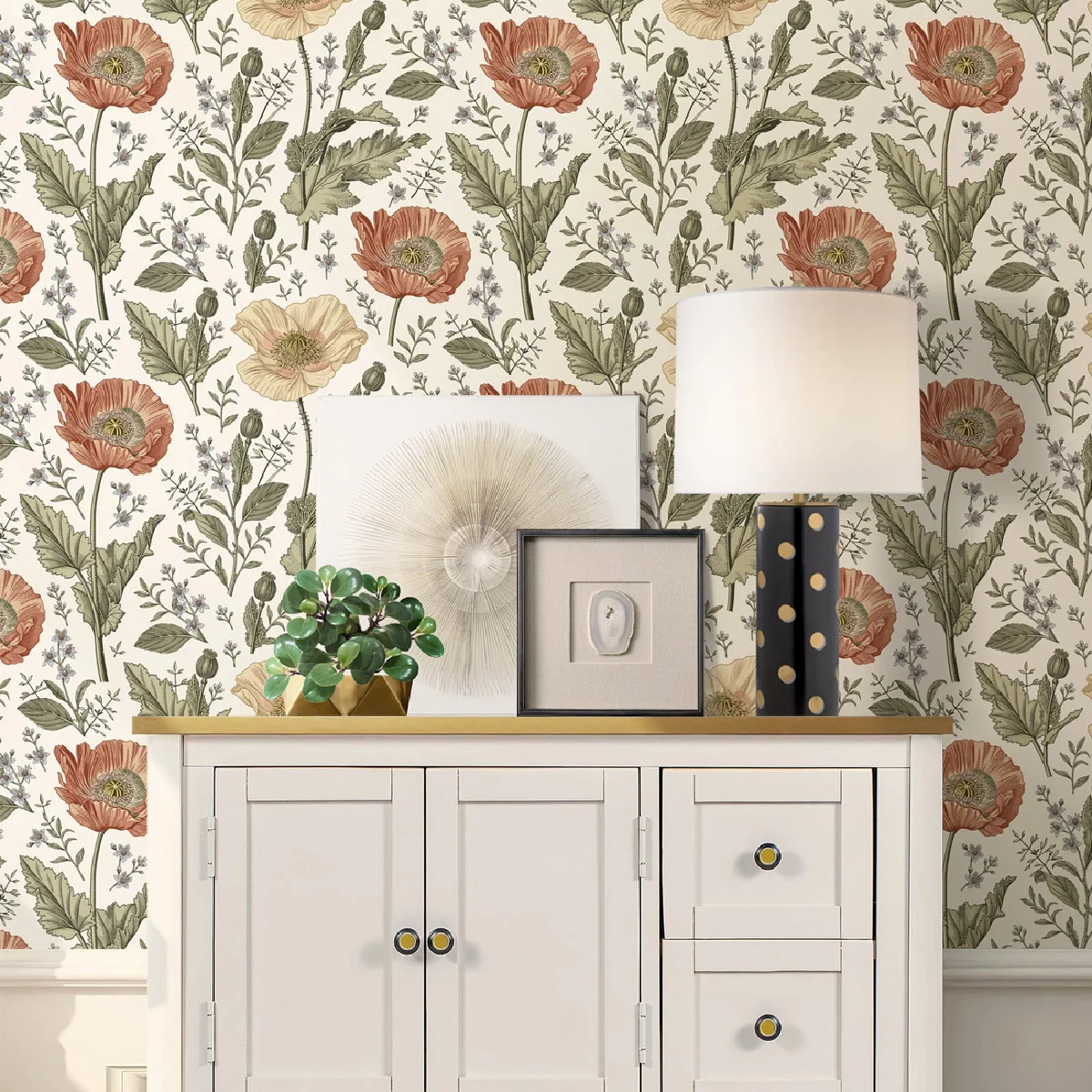 Fresh Green Plant Lemon Leaf Wallpaper Self Adhesive Waterproof Removable Wall Sticker Bedroom Hotel Home Wall Decor