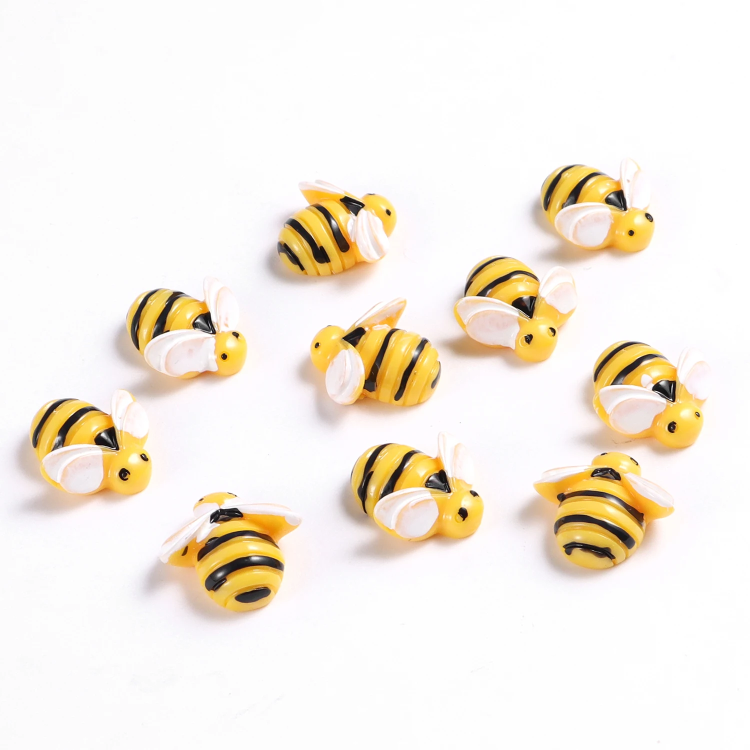 10Pcs Mini Bee Sheep Rabbit Resin Flatback Cabochon Miniature Ornaments DIY Scrapbooking Crafts Accessories Doll House Decor