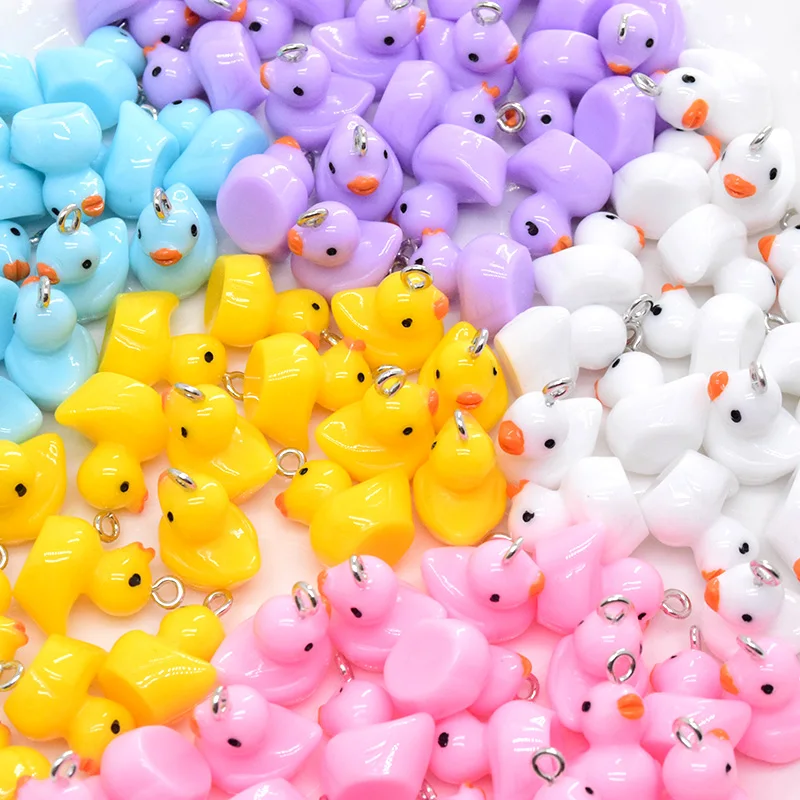 

Bulk 100pcs Colorful Small Duck Resin Charms For Jewelry Make Wholesale Diy Mix Animal Crafts Earring Keychain Pendants