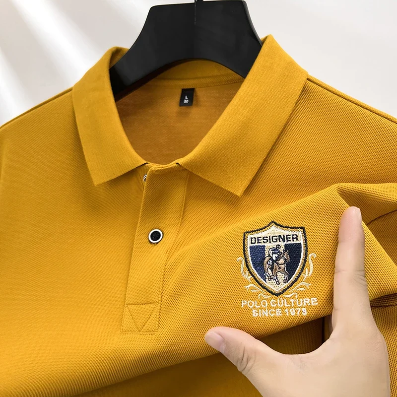 

Brand 58% Cotton Long Sleeves POLO Shirt Men Spring Autumn Fashion Exquisite Pony Embroidery Casual T-shirts