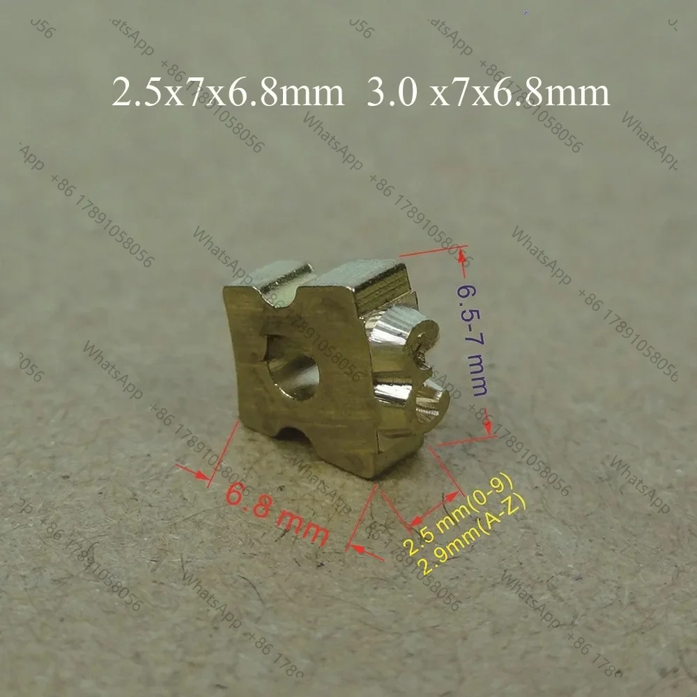 Brass Letters 2.5x7x6.5MM DK1100 Solid Ink Coding Machine Hole Brass Letters,100pcs/box