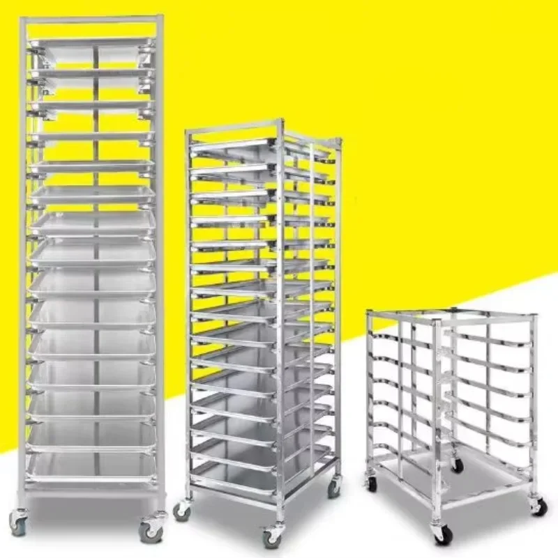 Food cart tray trolley 201 square plate stainless steel baking rack trolley