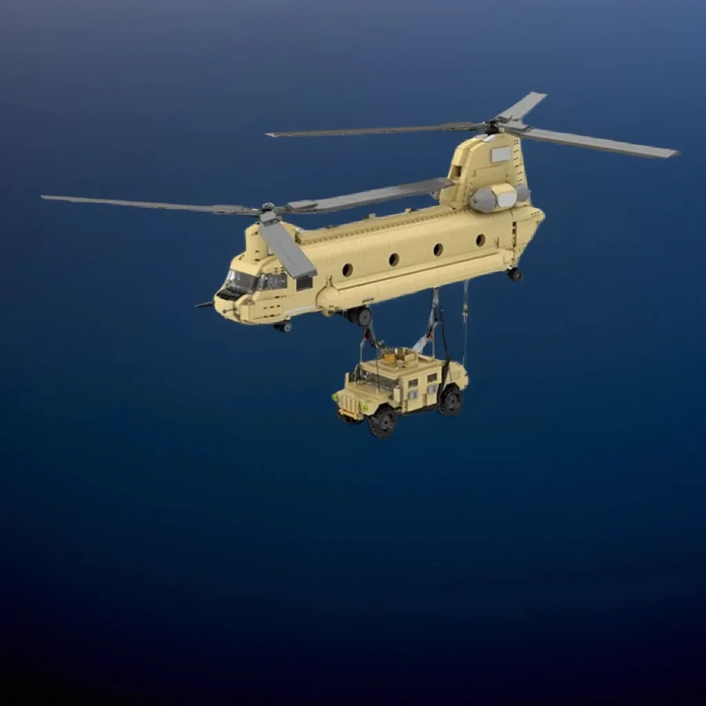 

1549 шт. Boeing CH-47F Chinook 1:33, масштаб Minifig, транспортный вертолет на заказ, создание MOC, строительные блоки, игрушки, подарок