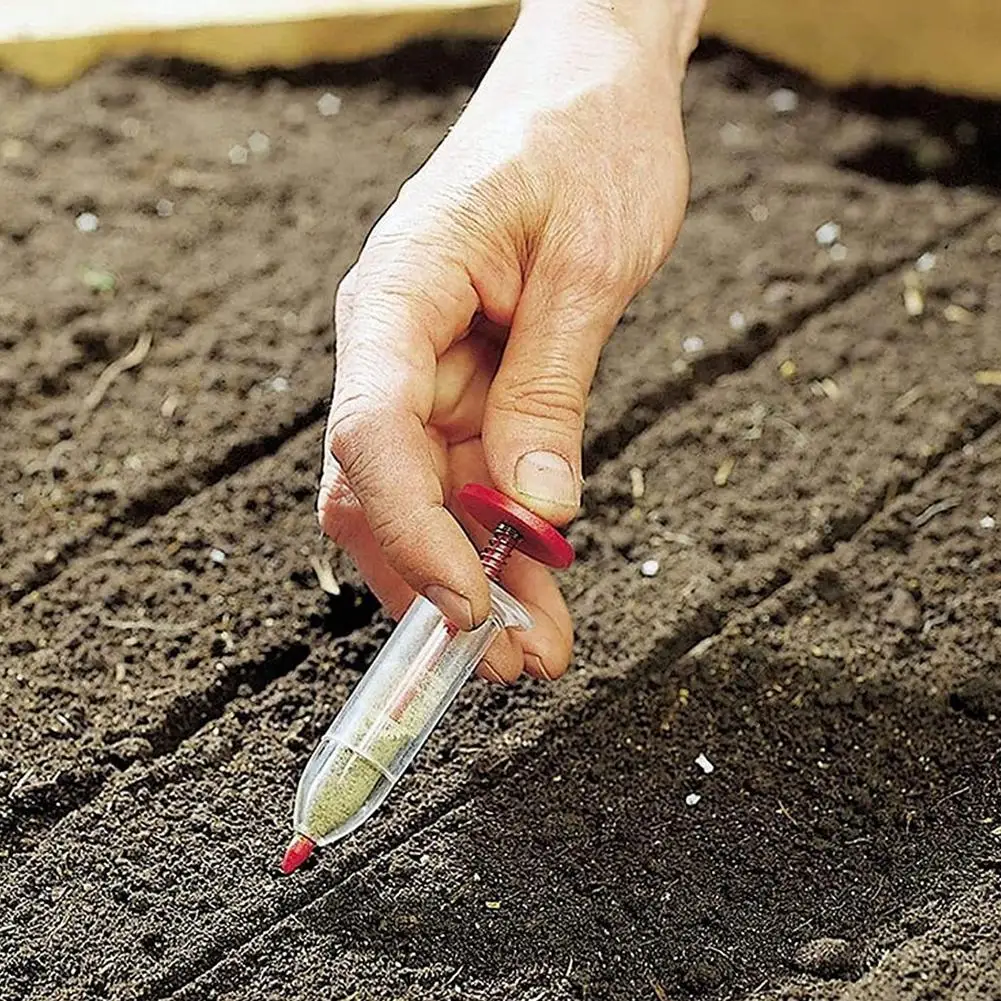 Mini Sowing Seed Dispenser Manual Sower Seed Spreader Seeder Seed Hand Planter Tool Gardening Precision Handheld Tool Syrin B9d5