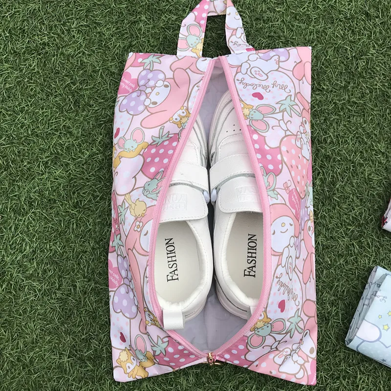 Sanrio Hello Kitty Torba do przechowywania Torba na buty Cartoon My Melody Cinnamoroll Wodoodporny ręcznik na buty Przechowywanie odzieży Torba na buty