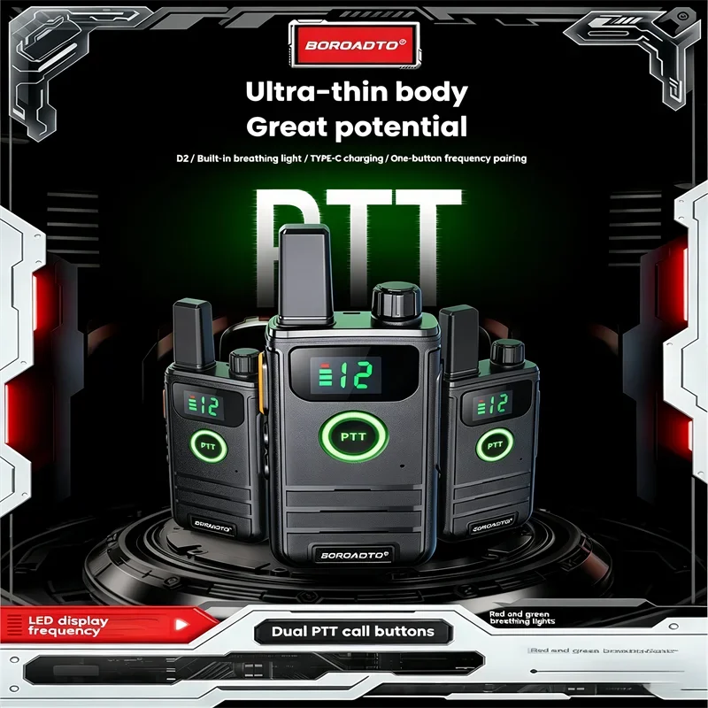 16CH PMR446 Two-Way Radio Walkie Talkies with Earpiece LCD Display PTT for Hotel Cafe Construction - Popular Communication Tool