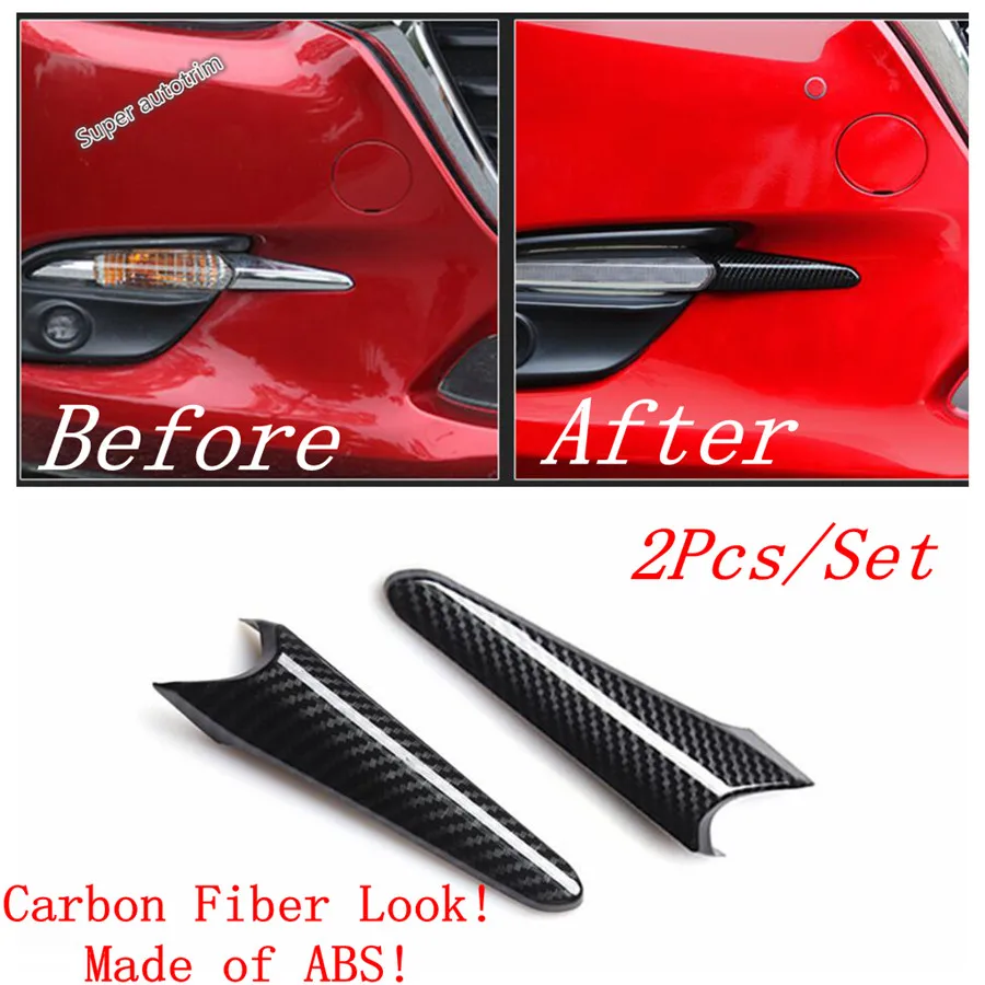 Front Fog Lights Lamps Eyebrow Eyelid Strip Cover Trim Fit For Mazda 3 AXELA Hatchback Sedan 2017 2018 Accessories Exterior Kit