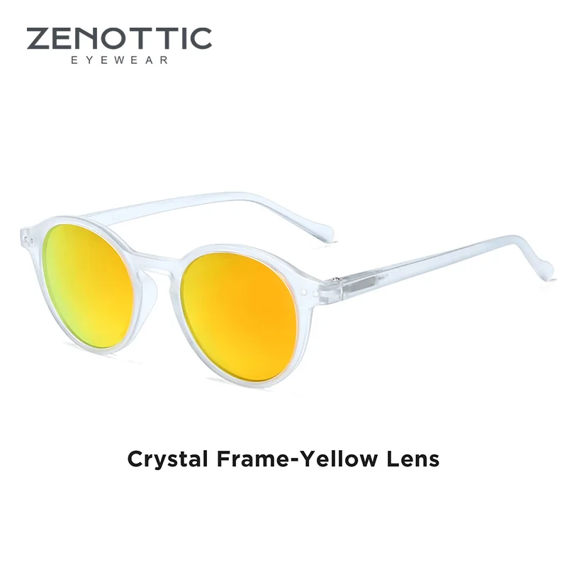 ZENOTTIC Retro Polarisierte Sonnenbrille 2026 2025 für Herren und Damen, Vintage Kleiner Runder Rahmen, Polarisierte Gläser, UV400 Schutz